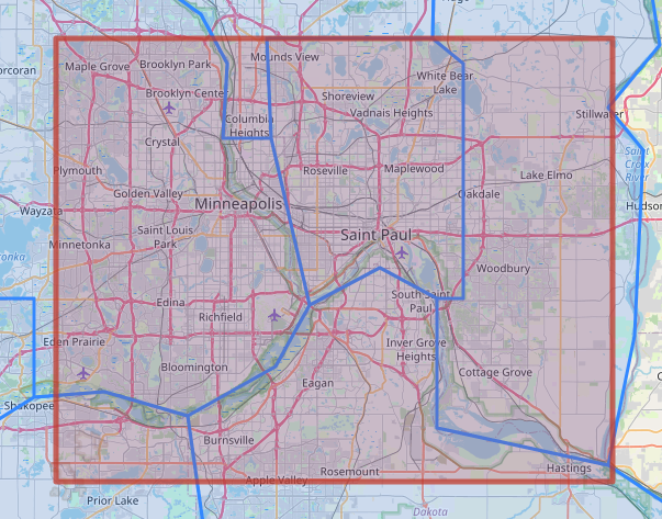 Map of Twin Cities Metro